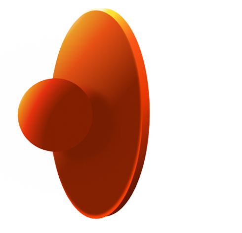 A 3D digital illustration of two overlapping orange spheres with a soft gradient and subtle shadows, shown against a transparent checkerboard background (option)